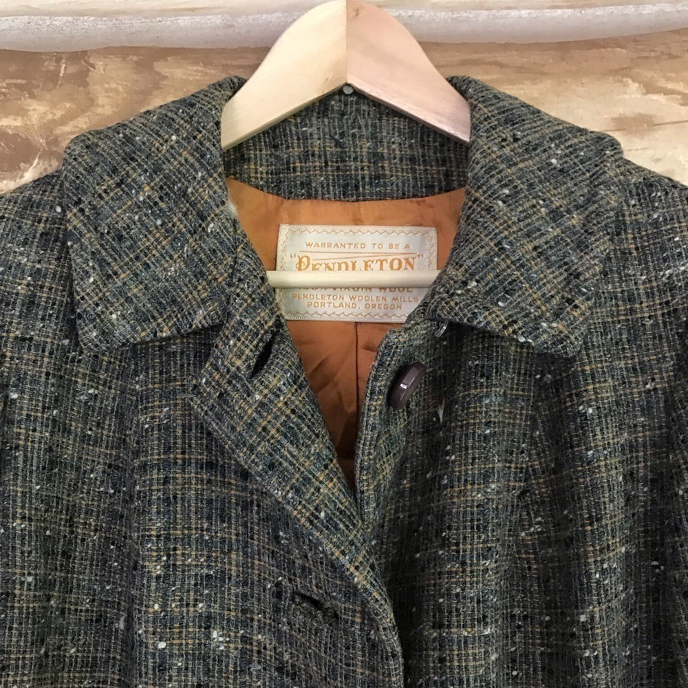 Vintage Pendleton virgin wool tweed coat approximate size medium - Picture 3 of 16
